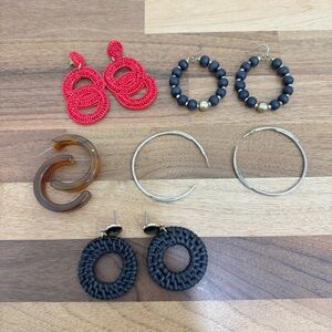 Earrings selling all together red black tortoise